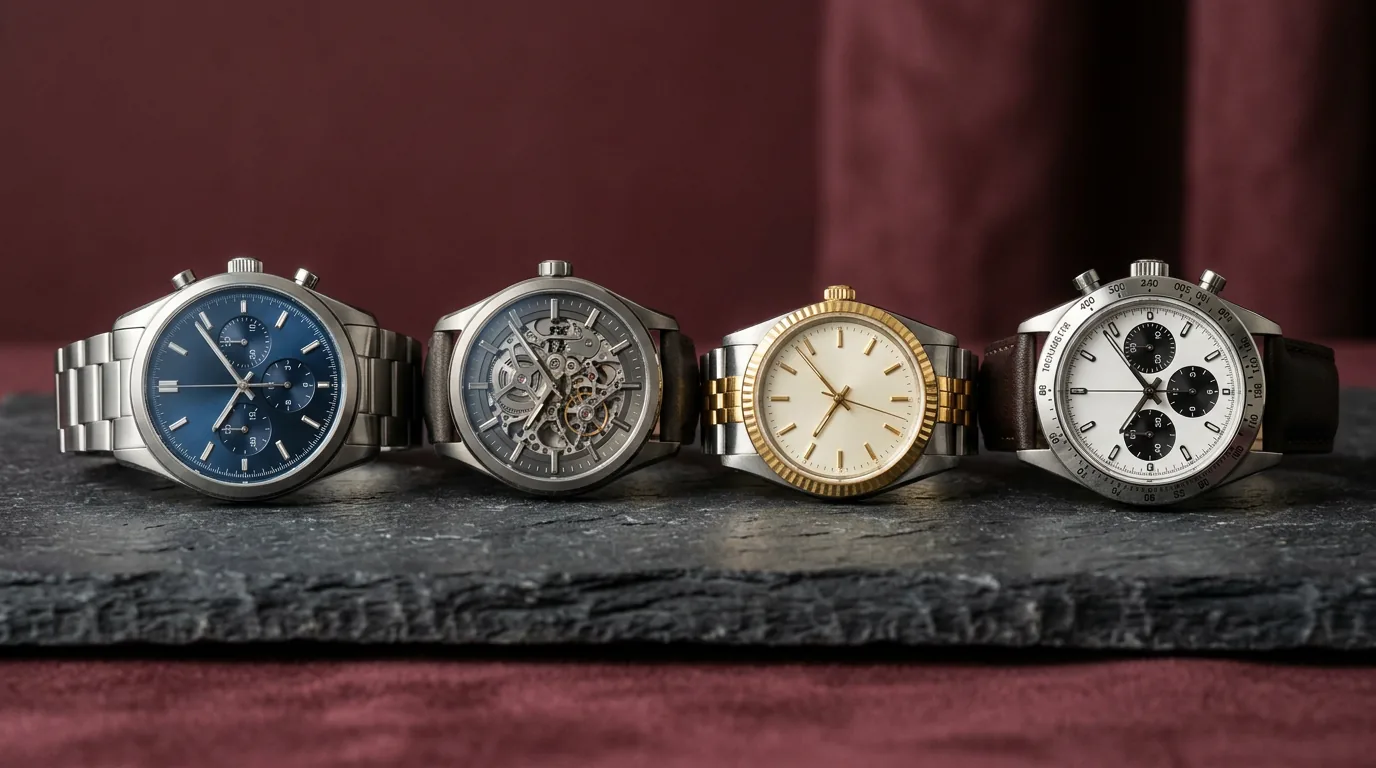 Plusieurs modèles Viceroy alignés avec reflets doux, évoquant la fiabilité dans la durée