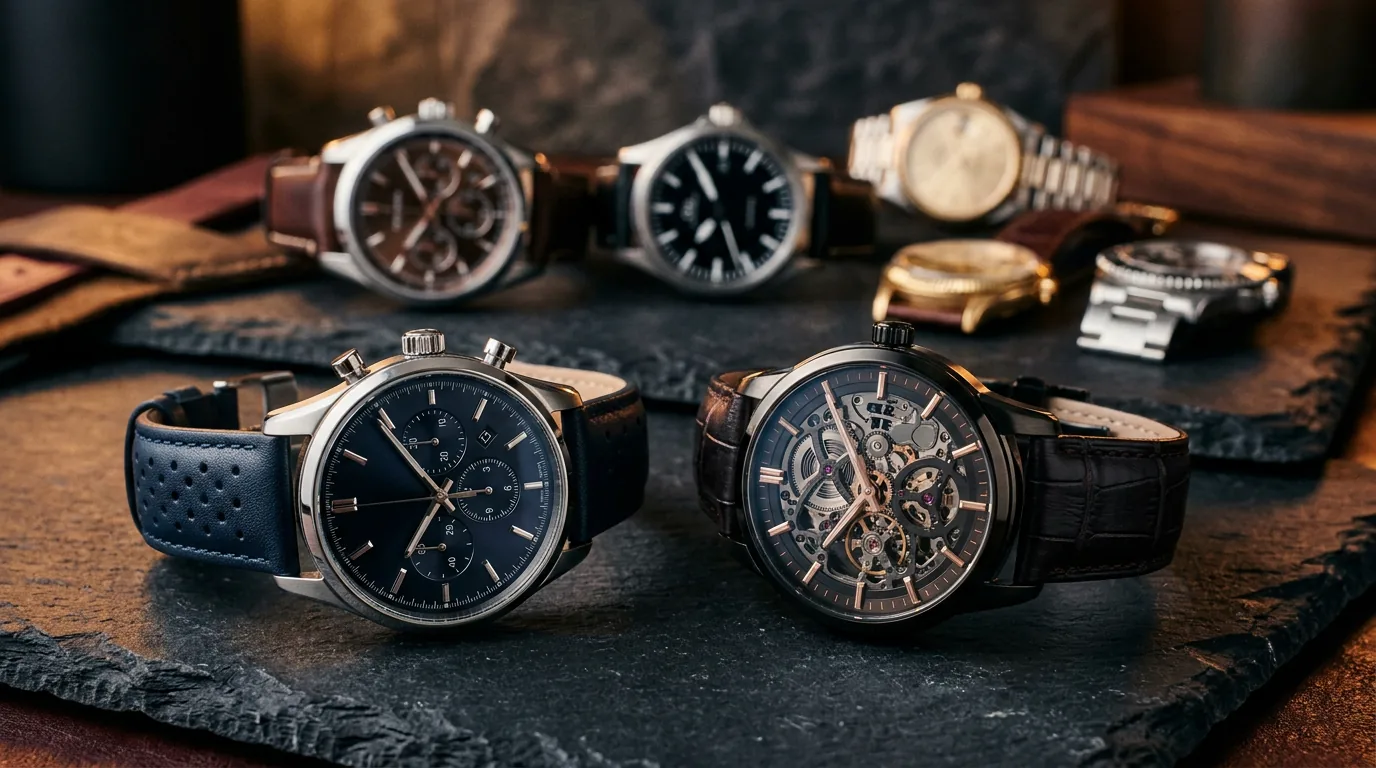 Collection Viceroy homme sur surface slate : chronographe, sport et automatique